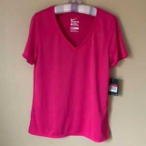 Nike Deep Pink Women's Large Dri-Fit T-Shirt NWT